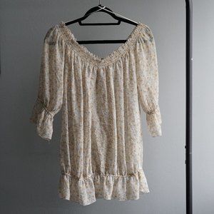 Free People Off-Shoulder Floral Blouse